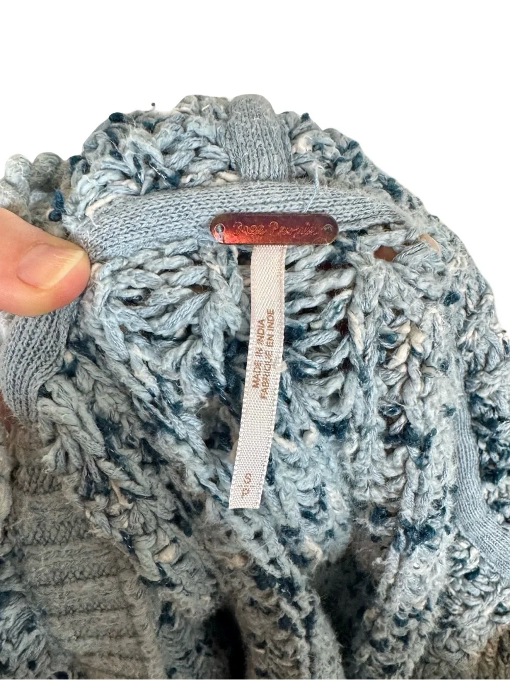 Free People Never Leaving Hoodie Sweater Slouchy in Blue